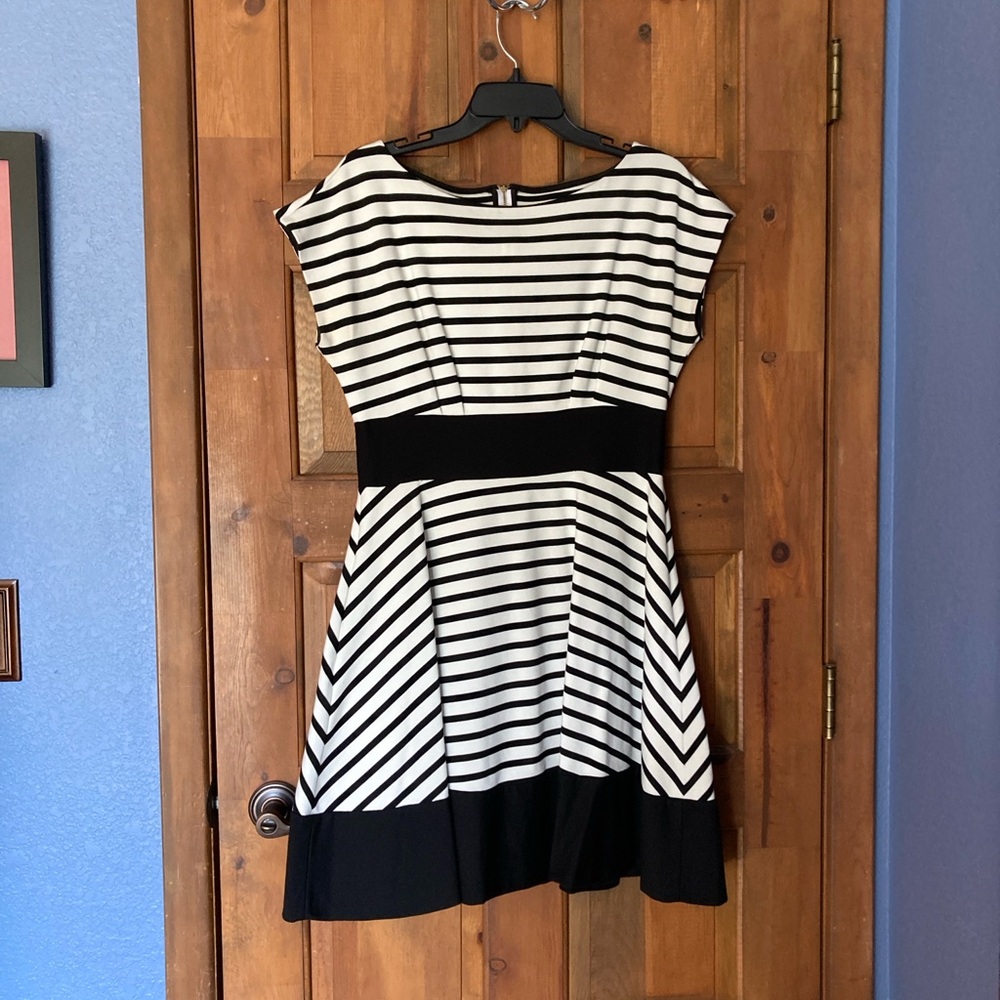 kate spade fiorella dress striped fit and flare